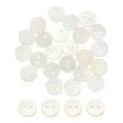 60Pcs Natural Shell Buttons, 9mm 2-Hole Clothes Craft Sewing Button, White