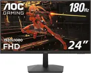 AOC 24G15N 24" Gaming Monitor, Full HD 1920x1080, 180Hz 1ms, 1x HDMI 2.0, 1x Dis