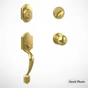 Home Front Handleset Knob Bright Brass Single Deadbolt Entry Door Nobleton-Marwo