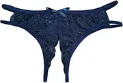 [GRRKDFQ] Women'S Erotic Bustiers & Corsets Open Crotch Panties Low Waist Lace G-String Hollow Out Thong