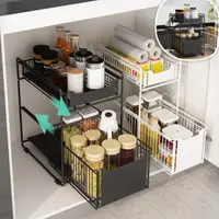 在飛比找momo購物網優惠-【慢慢家居】升級款廚房浴室雙層抽屜置物架(易組裝)
