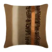Square Pillow Cover Beige 16"x16", Room Decor Cotton Fabric - Feather Friend