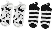[LIFKOME] Cute Cow Pattern Socks for Women Comfortable Cotton Ankle Socks 2 Pairs for Summer
