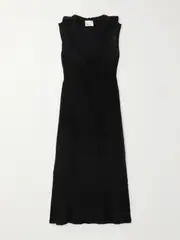 [Lisa Marie Fernandez] Lisa Marie Fernandez - + Net Sustain Column Hooded Linen-blend Gauze Maxi Dress - Black - 2 2 Black