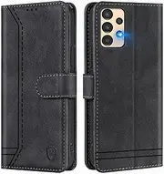 [GoodcAcy] Compatible with Samsung Galaxy A13 4G Mobile Phone Case Leather Folding Protective Case Wallet Cover Flip Case for Samsung Galaxy A13 4G Flip Case Black