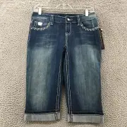 International Concept Capri Jeans Womens Petite 2 (Actual 30x15) Blue Denim NEW