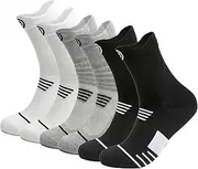 [Inspotes] 6 Pair Crew Socks Men Socks, Women Socks Breathable Athletic Running Training Workout Sports Socks Daily Active Wear Socks