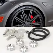 Silver Bolt on Fast Quick Release Secure Kit For BMW AUDI Front Rear Bumper Lip (for: Audi)