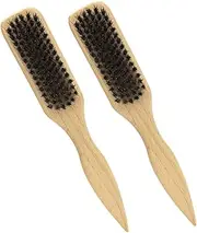 GANAZONO 2pcs Men's Beard Brush Set Boar Bristle for Gentle Grooming Styling Cleaning