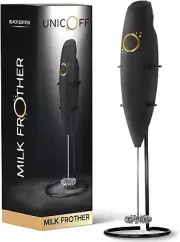 Milk Frother Matte Black - Coffee Frother Handheld with Electric Whisk - 19000 R