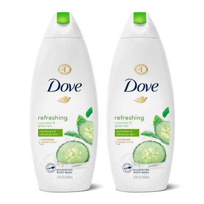 2 PACK REFRESHING BODY WASH CUCUMBER AND GREEN TEA 22 OZ