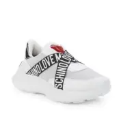 Love Moschino Women’s White and Black Sneakers Running Shoes, 39/ US 8