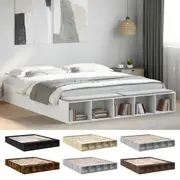 Bed Frame Slat Mattress Base Platform Bedstead White Engineered Wood vidaXL