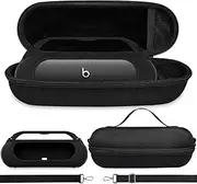 Silicone Cover and Hard Carrying Case for Beats Pill 2024 Portable Bluetooth Speaker, Protective Storage Bag Holder for Beats Pill Speaker Accessories (Black Case)