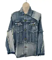 Sandrine Rose x Free People Woman's Sz S Patchwork Vintage Style Jean Jacket NWT