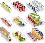9 Pack Fridge Organize Bins, Clear Plastic Refrigerator Storage, Fridge Food Storage Containers, Pantry Storage Containers for Freezer Kitchen Countertops Pantry Organization, BPA-Free
