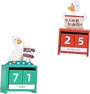 STOBOK Unique Wooden Desk Calendar 2021 Practical Calendar Elegant Table Decor for Room