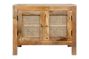 Byron Sideboard Buffet Cabinet Storage Hallway Table 2 Door Wood and RattanByron 2 Door Sideboard