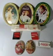 Vintage COCA-COLA LOT OF 9 ITEMS Matches,Pencils,Mirrors,Trays & Keychain