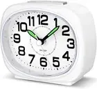 Silent Alarm Clocks Bedside Non Ticking Battery Powered Simple Analogue Alarm