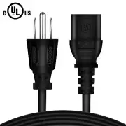 UL 6ft 3 Prong AC Power Cord Cable Lead For Sony KDL-32SL130 LCD HD TV Wire Plug
