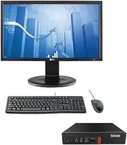 Lenovo ThinkCentre M920q Tiny Desktop PC i5-8500T 6-Core 256GB 16GB RAM + 24"" FHD Monitor + Keyboard and Mouse (Renewed), MLDKT96044v6