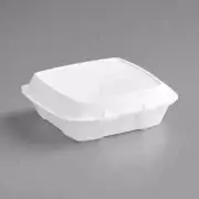 Dart White Foam Square Take Out Container w/Hinged Lid 9" x 9" x 3" - 200/Case