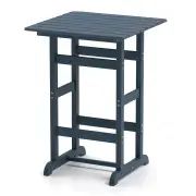 Costway76cm x 76cm Square Bar Table with Slatted Tabletop-Navy