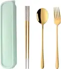 Portable Cutlery Case Chopsticks Spoon Fork Set for School Home Office Camping