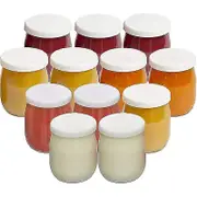 Set Of 12 Glass Yogurt Jars With Leakproof Lids Made In France For Yogurt Makers Multicookers And Food Processors (thermomix, Seb, Etc) 143 Ml / 1