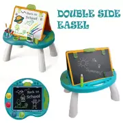 Kids Double Sided Magnetic Whiteboard Chalkboard Art Painting Easel Desk Gift