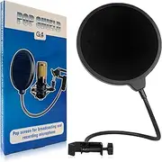 Heavy Duty Easy Use Microphone Swivel Pop Filter Double Layer Sound Shield Guard