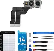 CYKJGS for iPhone 14 Pro Max Front Camera Replacement Selfie Camera 14promax 12MP OEM Front Facing Camera Flex Cable Module Light Receiver Repair with Fix Tools Kit A2651 A2893 A2894 A2895 A2896
