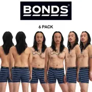 Bonds Mens Guyfront Mid Trunk Soft Seamfree Sides and Functional Fly 6 Pack MWUN