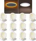 6 Inch Dimmable Ultra Thin LED Recessed Lights, 12 Pack, 5CCT Canless Downlight