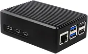 Metal Case with Pi 5 Active Cooler Aluminum Alloy Case Case with Cooling Fan Metal Cooling Enclosure Fit for Raspberry Pi 5