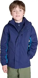 [Mountain Warehouse] Cannonball Kids 3 in 1 Waterproof Jacket - Breathable Triclimate Rain Jacket, Taped Seams Kids Coat, Detachable Hood - Kids Coat for Winter Walking