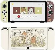 GeekShare Cute Protective Case Cover Compatible with Nintendo Switch/OLED - Shock Absorption and Anti-Scratch Skin Case for OLED/Switch - Garden Season (for OLED Model)