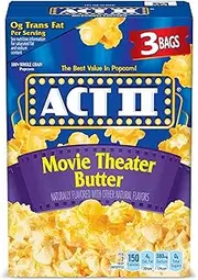 ACT II Movie Theater Butter Microwave Popcorn, 3 ct 2.75 oz Bags