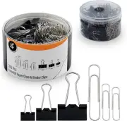 350 Pack Paper Clips and Binder Set by Assorted Sizes, Silver
