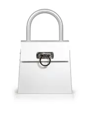Silver Metal Gancini Bag