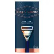 Gillette Premium Neck Razor King C Skinguard Lubricated 2 Blades Cartridge