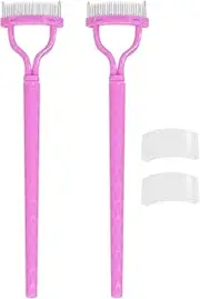 GkgWuxf Mascara Comb | 2 Pack Metal Teeth Eyelash Forming Comb With Cover,Combing Definer, Eyebrow Brush Cosmetic Tool, Makeup Supplies For Women