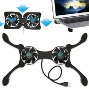 USB Cooling Fan Pad 2 Foldable Quiet Slim Cooler Fans Stand for Laptop Notebook
