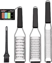 Heavy Duty Lemon Zester Grater Set - Stainless Steel Kitchen Tool Trio