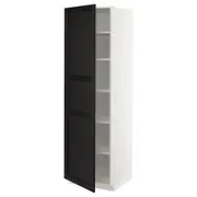 METOD high cabinet with shelves, white/Lerhyttan black stained, 60x60x200 cm