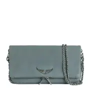 Zadig Voltaire Rock Logo Plaque Clutch Bag One size light blue
