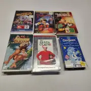 3 Sealed 3 Opened VHS Lot Disney Muppets Tazan Santa Clause Care Bears