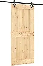 vidaXL Sliding Door with Hardware Set 90x210 cm Solid Wood Pine