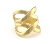 Adjustable Ring Matte Gold Plated brass (18mm 8US inner size) 3253
